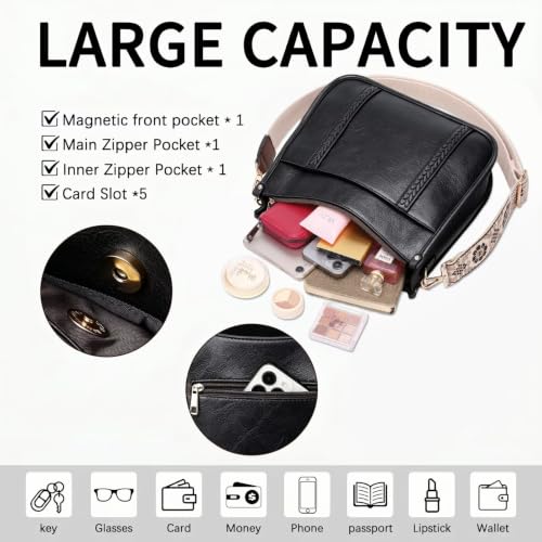 Image of AUYOCO Vegan Leather Crossbody Bags for Women Purse Shoulder Bag