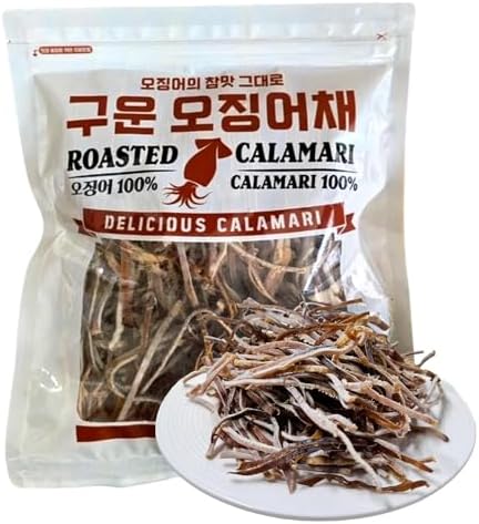 Gangwon Roasted Dried Squid Snack, Korean Squid Jerky, 9g Protein, 5.29oz