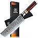 Messe mit günstig Kaufen-FANTECK Kochmesser Nakiri Küchenmesser Profi Messer Chefmesser 18 cm Allzweckmesser Damaskus Edelstahl Extra Scharfe Messerklinge Damastmesser mit ergonomischer Griff Exquisiter Geschenkverpackung