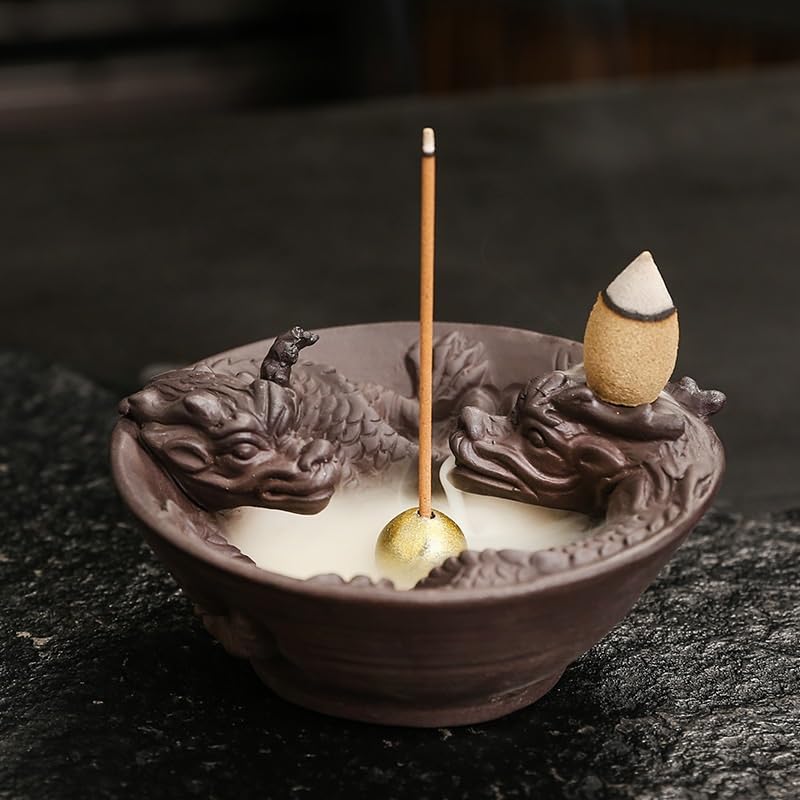 Brûleur d'encens à reflux cascade en sable violet pour la méditation zen - 5