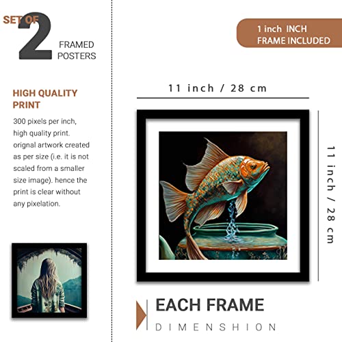 Image of kotart Paintings Modern Art Framed Wall Painting for Bedroom Living Room - Framed Wall Posters /Paintings with Frame - Painting for Wall Decoration - Gallery Wall Art Decor, Framed - Set of 5