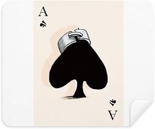 Spade A Playing Cards Pattern Cleaning Cloth Screen Cleaner 2pcs Suede Fabric