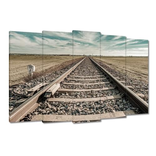 Toile murale Railway Track 150x95 cm pour dynamiser un mur blanc vide