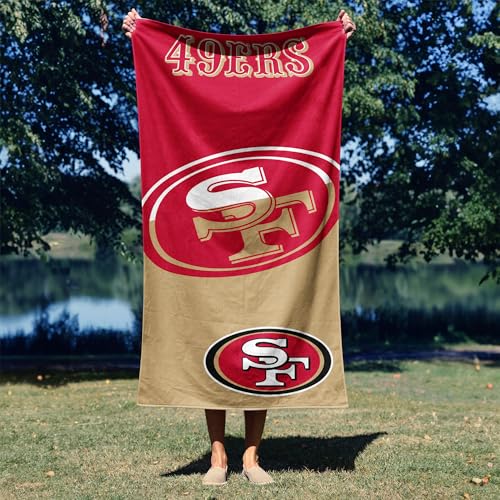 Image of Northwest NFL San Francisco 49ers Microfiber Beach Towel, 30 x 60 Inches - Quick Dry, Sand Resistant, Lightweight, Highly Absorbent, Incisor Design