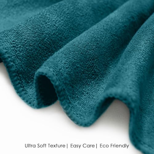 Image of HOUSSE Microfiber Face Towels | Ultra Absorbent, Odour-Free, Quick Dry 450 GSM Face Towel for Home, Gym, Travel, Running and Personal Use | 30x30 cm | Set of 4 in One Colour (Pacific Green, Pack of 4)