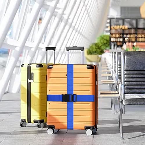 MUXHEL 12 Pack Luggage Straps 86 Inches Suitcase Belt Strap Heavy Duty Suitcase Luggage Belts Adjustable Bag Strap for Secure Luggage Wrapping(Blue×6 & Orange×6) by MUXHEL - Image 5
