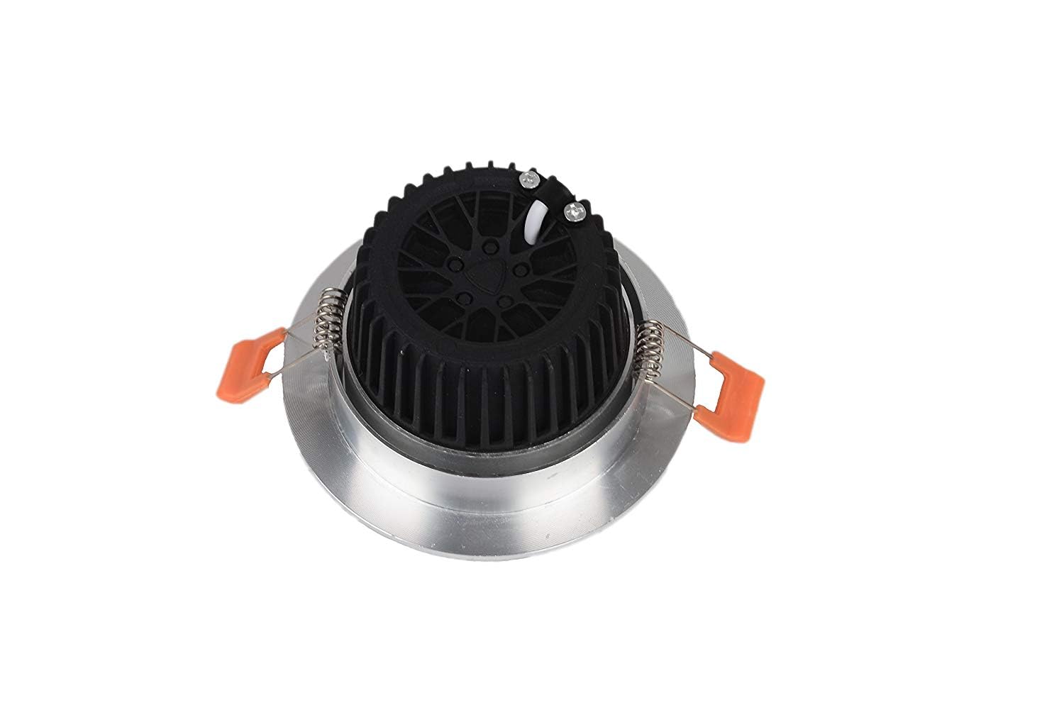 ONSSI Foco Downlight LED de Techo 5W,(Blanco Neutro,Pack 5) Redondo Ø85mm Marco Plateado Empotrado,Downlight Led Pequeño para Techo