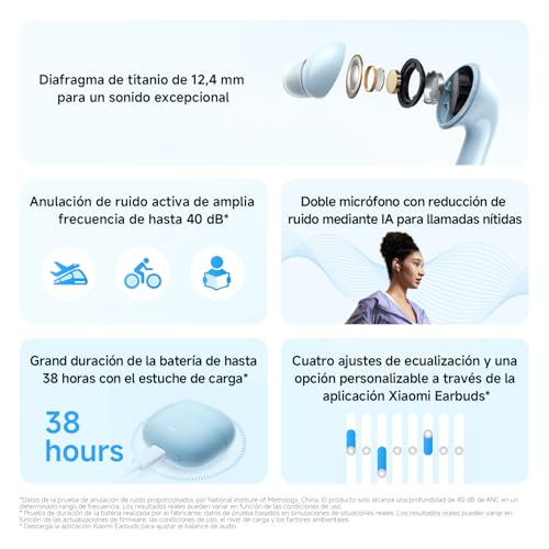 XIAOMI Redmi Buds 6 Lite - Auriculares inalámbricos, cancelación de Ruido, Ligeros, hasta 36 Horas de autonomía, Bluetooth 5.3, Negro (Versión ES) 2 Xiaomi Redmi Buds 6 Lite - Auriculares Inalámbricos, Cancelación De Ruido, Ligeros, Hasta 36 Horas De Autonomía, Bluetooth 5.3, Negro (Versión Es)