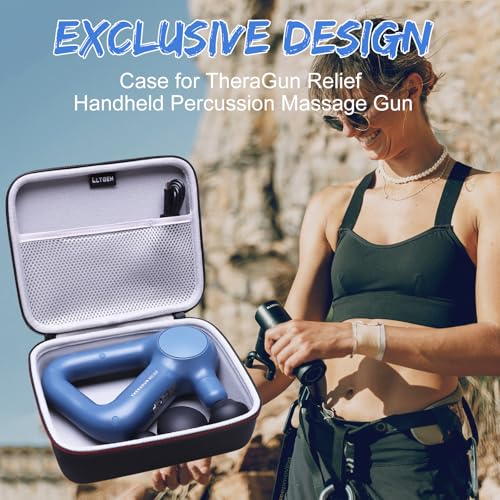 LTGEM Massage Case Compatible with TheraGun Relief Handheld Percussion Massage Gun/Neck/Back/Leg/Shoulder Massage Gun - Travel Protective Carrying Storage Bag, Black (Case Only) - Thumbnail 7