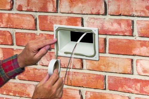 Arlington DHB1BRC-1 Low Profile IN BOX Electrical Box with Adapter Sleeve for New Brick Construction, 1-Gang, Horizontal, Clear Cover/Brown Box image 4