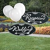 Wedding and Reception Directional Yard Sign Kit - 2 Signs with Metal Stakes