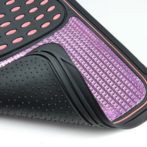 Bdk Metallic Rubber Floor Mats For Car Suv & Truck - Semi Trimmable, 2 Tone Color Heavy Duty Protection(Pink/Black) - Mt614Pkamw1 #TOP4
