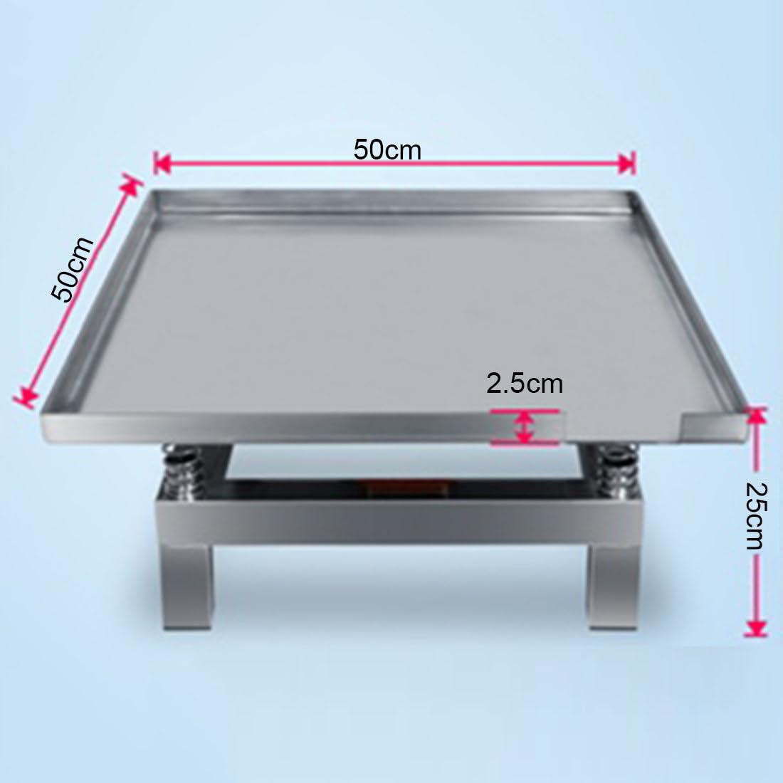 TAHALI Pequeña Mesa vibratoria de hormigón, agitador de hormigón, Banco de Pruebas de vibración, Bloque de Prueba, Plataforma vibratoria, Mini Mesa vibratoria de Acero Inoxidable,50cm-220v