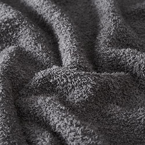 Image of CYMULA Knit Throw Blanket for Couch Dark Grey-Super Soft Lightweight Plush Fuzzy Fluffy Cozy Blankets and Throws for Sofa Bed, 50x60 inches