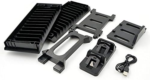 Game Disk Tower Vertical Stand for PS4 Dual Controller Charging Dock Station for Playstation 4 PRO Slim