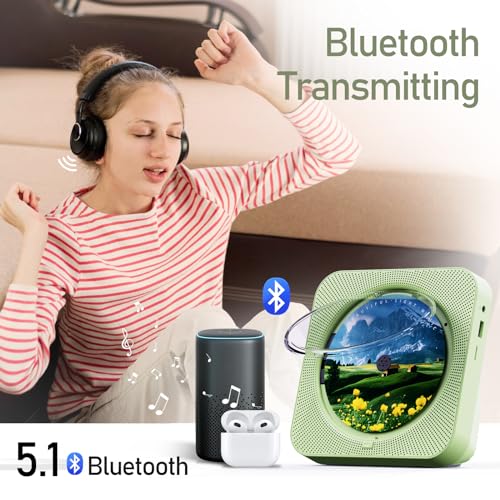 Image of MICOCIOUS Portable CD Player With Bluetooth, Remote Control, Timer, Built-in Dual Speakers, LED Display, FM Radio - Home Audio Boombox