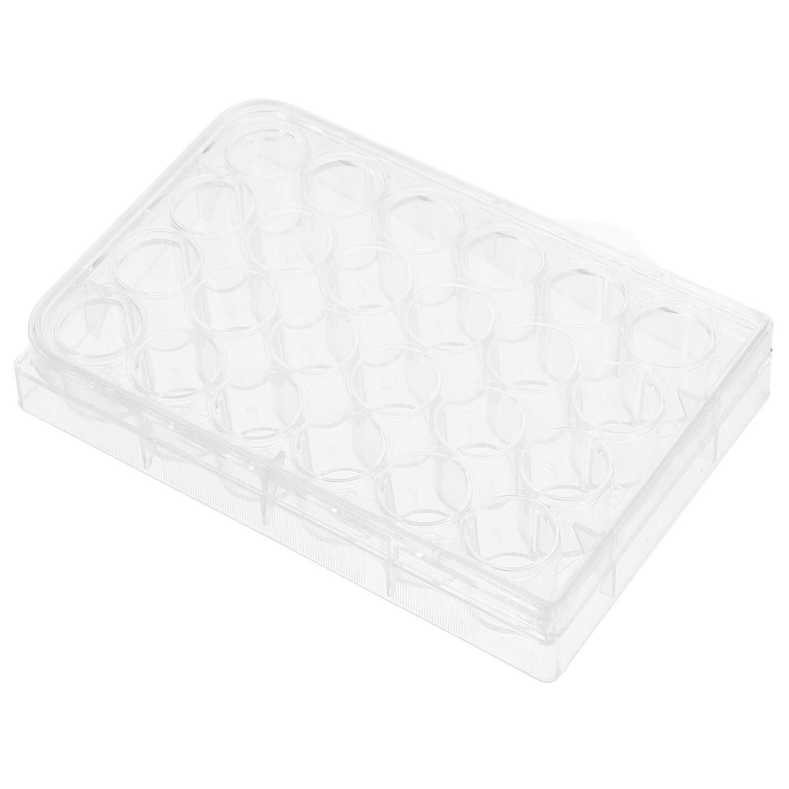 CALLARON 2pcs 24-well Cell Culture Plate with Lid, Laboratory Tissue Culture Tray for Microbiological Research and Lab Equipment Use
