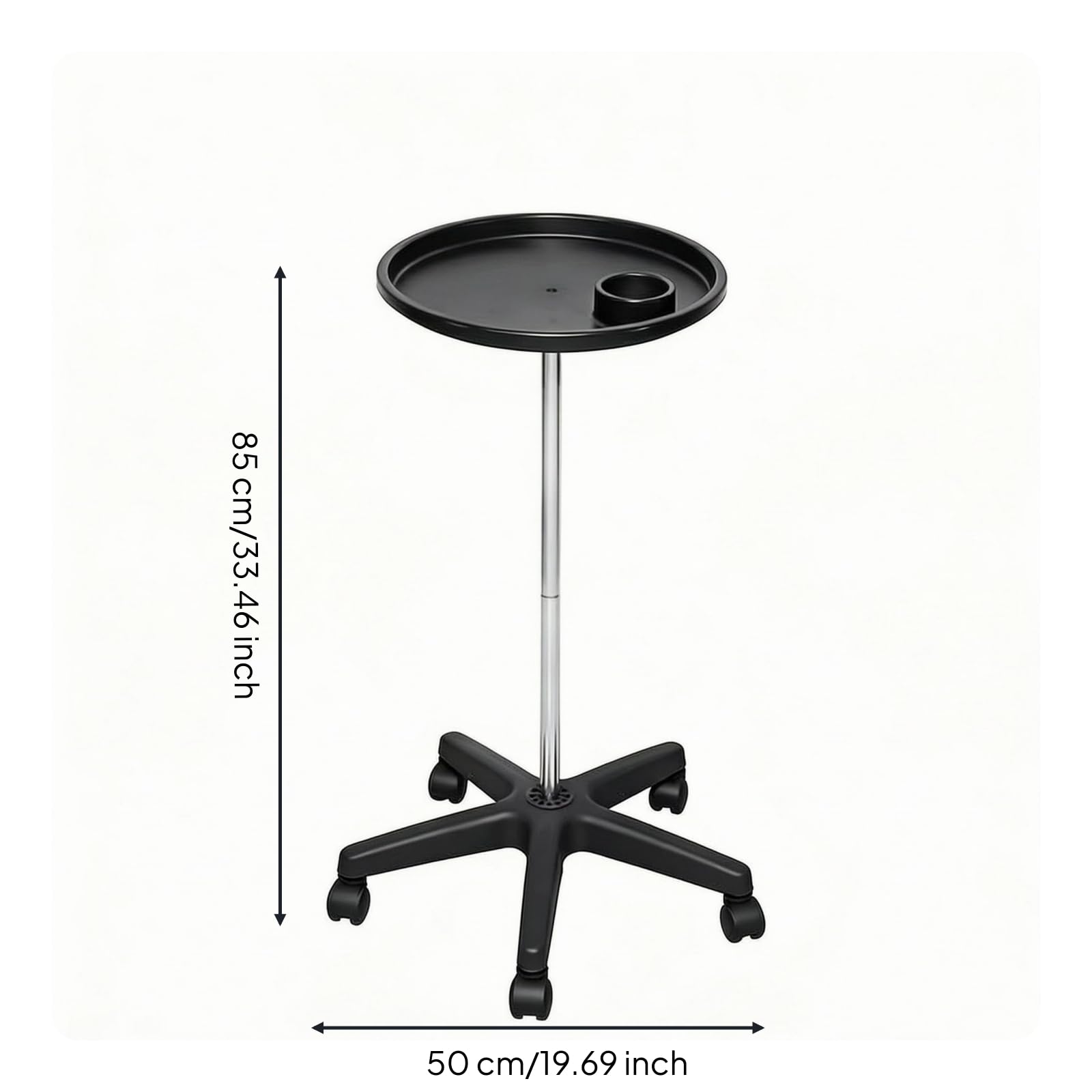Qianly Tablettständer mit Becherhalter Rollbar Friseurwagen mit Rollen Erhöhte Tablettkanten Friseur-Tablettständer für Friseure