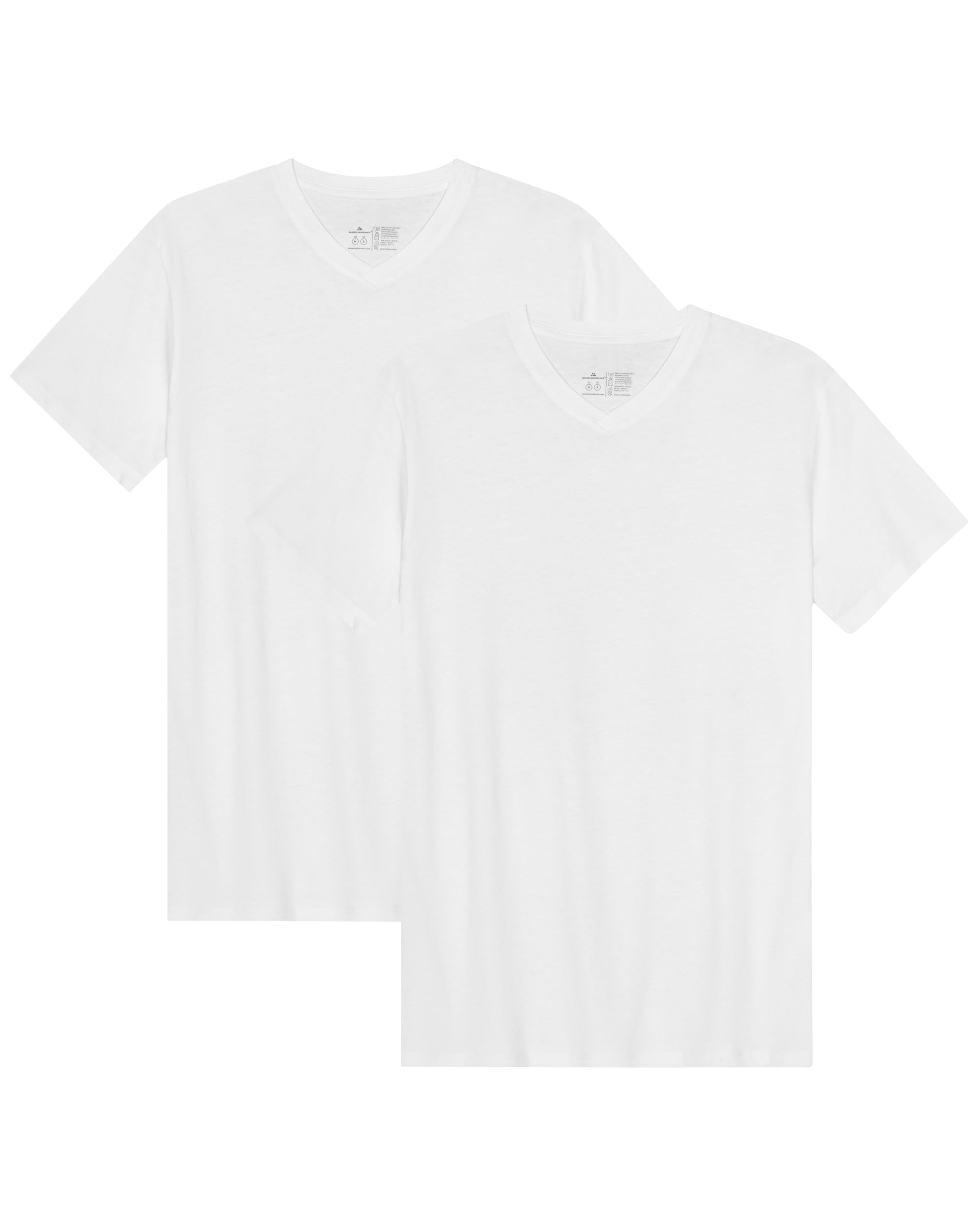 DANISH ENDURANCE Men's Short-Sleeved T-Shirt Made of Modal & Organic Cotton, V-Neck, Breathable & Stretch, Pack of 1 or 2