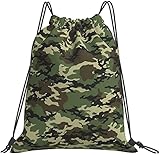 Hdadwy Sac � dos avec cordon de serrage vert Camouflage grande capacit� sac � dos Cinch r�sistant � l'eau Sport Yoga sac de sport pour enfants femmes hommes