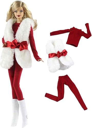 Miniatura 3 de Ropa de muñeca, 5 trajes de invierno vestidos pantalones bolsa sombrero para muñecas 11.5 pulgadas accesorios estilo aleatorio