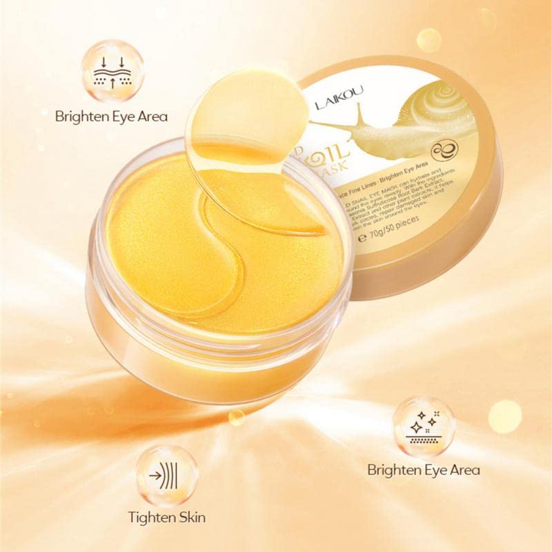 Miniatura 2 de Madi Kay Designs 50pcs Gold Snail Eye Mask Eye Patch Remove Dark Circle Eye Bags Finelines Moisturizing Firming Eye Mask Beauty Health Skin Care