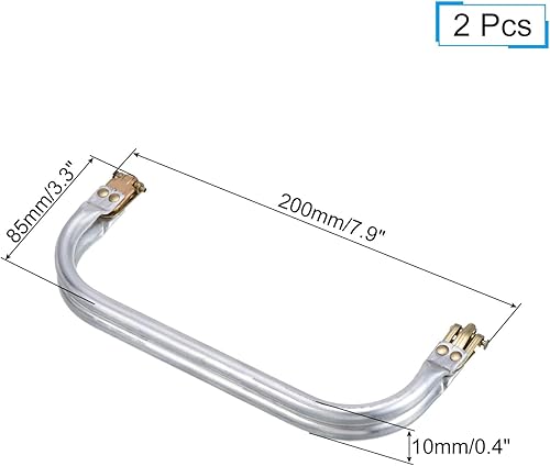 Miniatura 2 de uxcell Marco de metal para bolso, 2 unidades, marco de bloqueo rectangular de 7.9 pulgadas, cierre de cierre de beso, accesorios de repuesto para