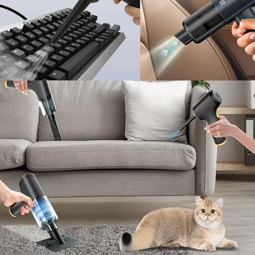 Image of Cordless Mini Vacuum Cleaner and Air Blower 2 in 1 Car Vacuum Cleaner High-Power Handheld Wireless Rechargeable Mini Car Vacuum for Vehicle, Home and Offic Computer dust, Sofa Floor Cleaner