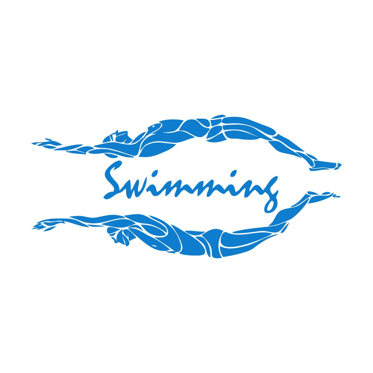 Vinyl Wall Decals Swimming Pool Swimmers Swim Water Sport 63x126cm Waterproof Extra Large Blue — image 1