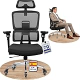 MELOKEA Silla de Oficina Ergonómica 200 kg | Reposabrazos 7D | Respaldo Ajustable 6P | Ruedas de Goma Silenciosas | Profundidad del Asiento Ajustable | Silla de Escritorio para Personas Grandes