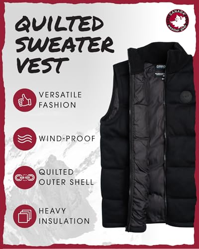 CANADA WEATHER GEAR Men's Vest - Cozy Full Zip Up Puffer Sweater Vest for Men - Men's Casual Vest (M-XXL)2