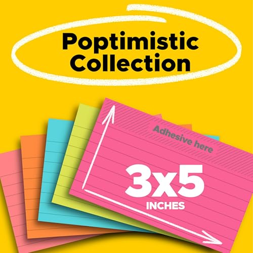 Post-it Notes, 3 in x 5 in, 5 Pads, America #1 Favorite Sticky Notes, Cape Town Collection, Bright Colors (Magenta, Pink, Blue, Green), Clean Removal, Recyclable (655-5PK) - image 3
