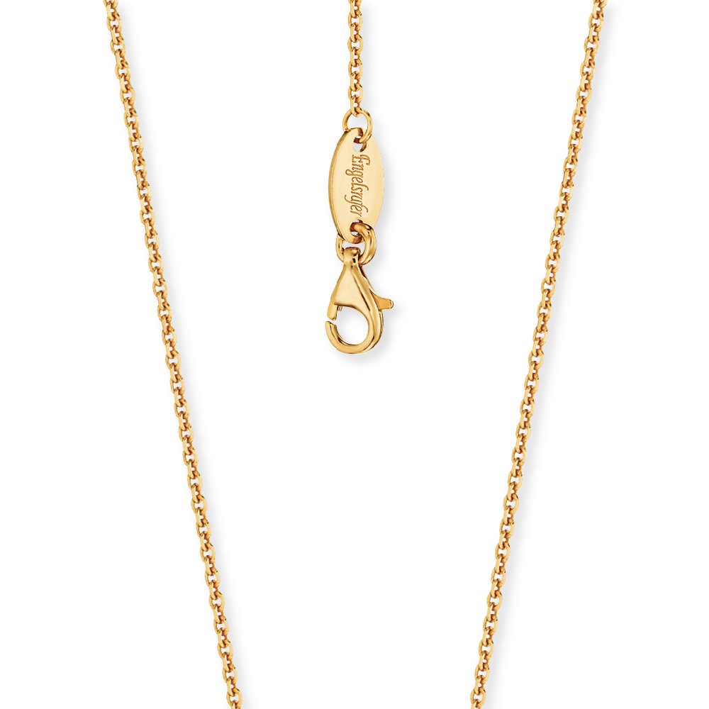 Engelsrufer Women's 925 Sterling Silver Gold Plated 1.9 mm Anchor Chain Necklace of Length 40 cm + 3 cm