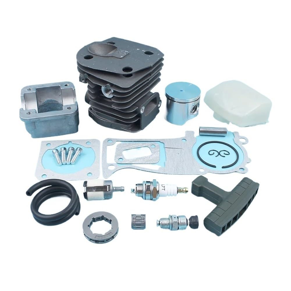 Pieza DE Recambio Kit de Juntas de cárter de Aceite de Motor de pistón de Cilindro de 44 mm Compatible con Motosierra CS 2141 2145 2149 2150 2152 con Revestimiento Más Reparaciones