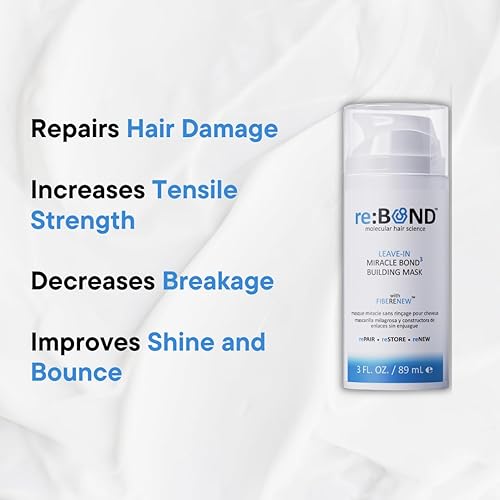 Miniatura 4 de REBOND MOLECULAR HAIR SCIENCE Leave In Miracle Bond - Juego de máscaras de construcción, incluye 1-3 oz (3.0 fl oz) y 1 tamaño de viaje, 0.3 fl oz