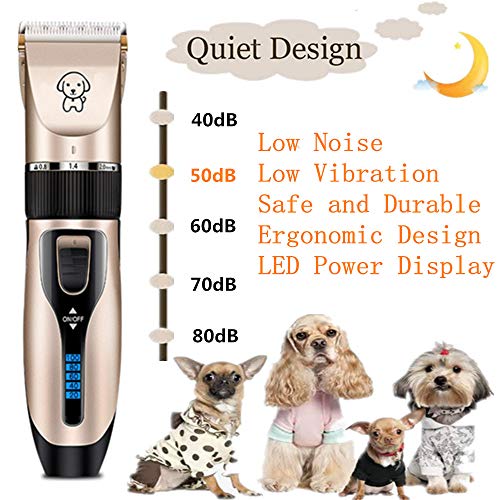 Professional Usb Dog Clippers Low Noise Rechargeable Pet Trimmers Cordless Pet Grooming Kit Electric Pet Hair Clippers Dog Shavers With Led Display Nail Kits Replacement Blade #TOP5