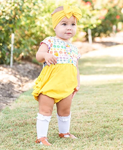 RuffleButts 3-Pack White, Navy, Black Knee High Socks - 4T-62