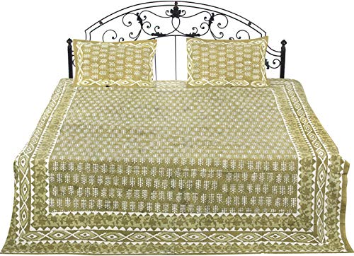 Colcha de Rajasthan Exotic India de algodón puro con fundas de almohada estampadas 2