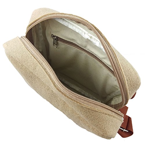 Bolso bandolera Venetto de fieltro cappuccino: comodidad extra-small para negocios y ocio 6