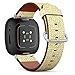 CJBROES Replacement Leather Watch Band, Compatible with Fitbit Versa 3 and Fitbit Sense of Wristband Bracelet Accessory - Watercolor