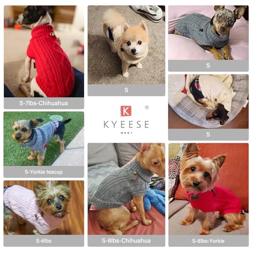 Kyeese Dog Sweaters Warm Dog Sweaters For Small Dogs Male Turtleneck Small Dog Sweater Knitwear Dog Coats Dog Clothes With Gingham Patchwork Pet Sweater For Fall Winter thumb #5