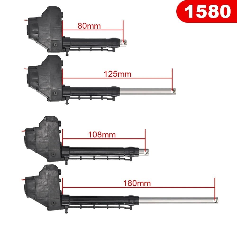Metalowy popychacz ze skrzynią biegów do 1580 1593 1594 | High Power Linear Actuator Boom Putter Assembly for 1/14 Scale RC Excavator Modification Parts(1580 long putter)
