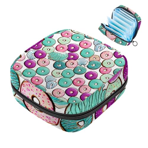 Sacchetto di immagazzinaggio del tovagliolo sanitario,Borsa mestruale,Sacchetto del cuscinetto,Dolci variopinti ciambella dolci,Sacchetto di periodo