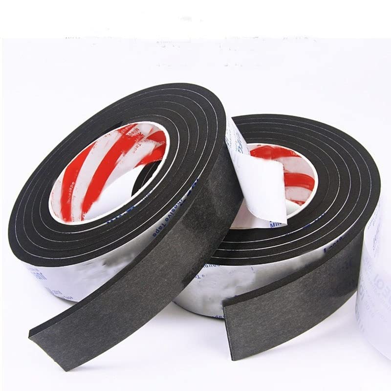 5M Double-Sided Black EVA Foam Tape - Strong Adhesive Anti-Collision Waterproof Flame Retardant for Door Frame Sealing(1mmx15mm)
