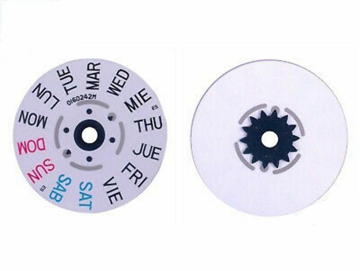 Ewatchparts Day Wheel Disc English/Spanish Compatible with Seiko 7S26 7S36 NH26 NH36 4R36 @4 Oclock Crow