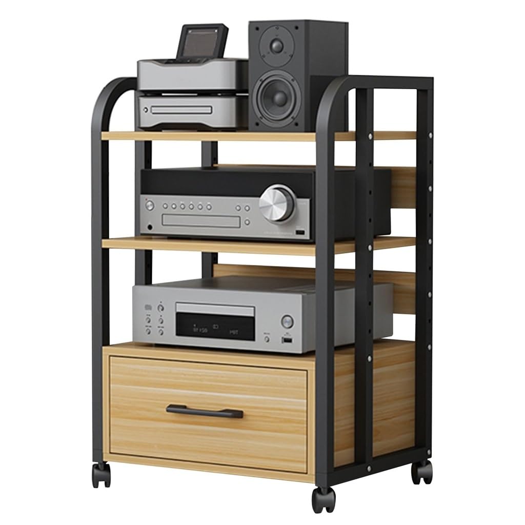 Estante amplificador de cajón para altavoz y mesa de mezclas con estructura duradera para estudio