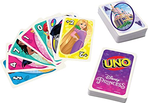 UNO, Jogo de Cartas Disney Princesa para crianças a partir de 7 anos