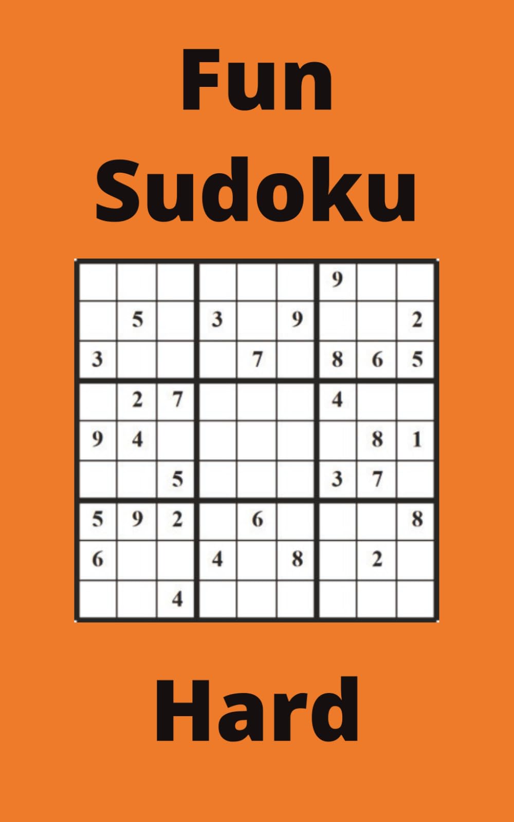 Orange Fun Sudoku Book, 9x9 Puzzles, 300 Pages, 5x8, Hard