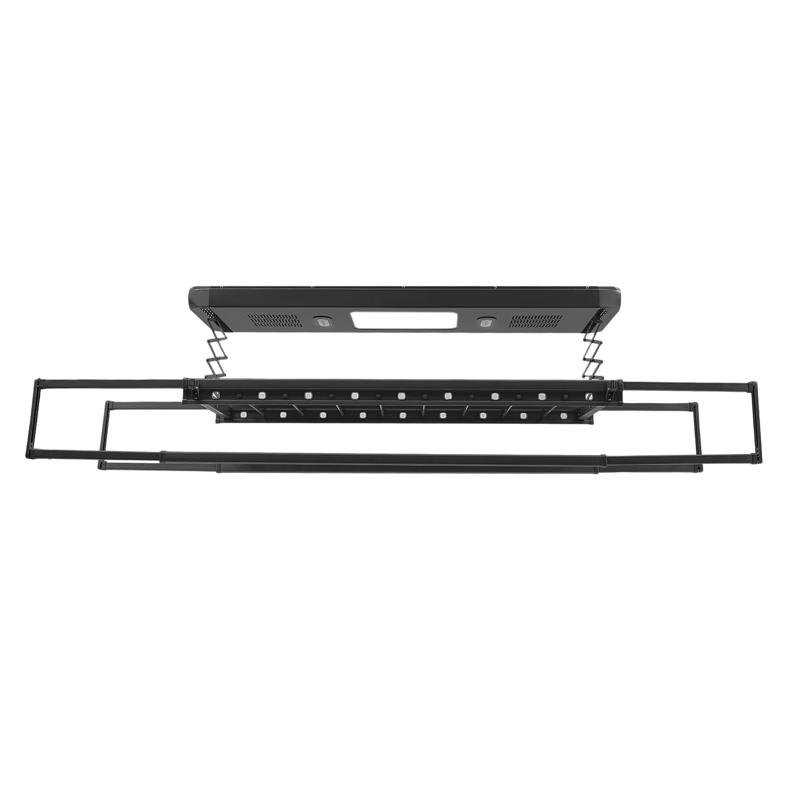 Wäscheständer für die Decke Elektrischer Wäscheständer für Decke Hebender Wäascheständer Decke mit Fernbedienung und LED Beleuchtung Decken Wäschetrockner 130-215 cm Einstellbare (Schwarz)