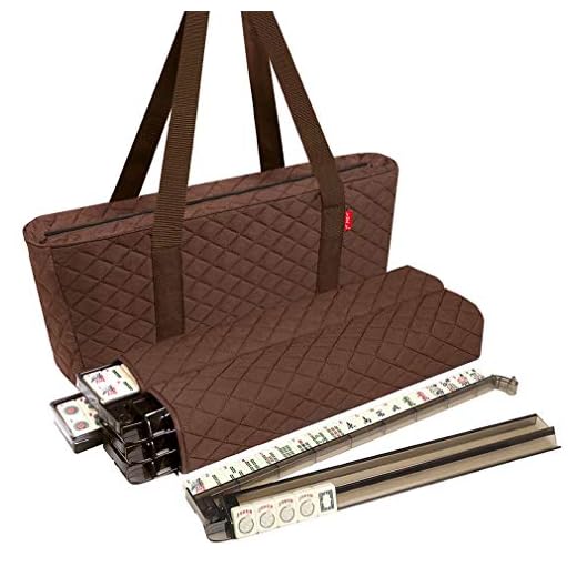 New! - Linda Li8482; American Mahjong Set - 166 Premium Ivory Tiles, All-in-One Rack/Pushers, Brown Soft Bag - Classic Mah Jongg Game Set